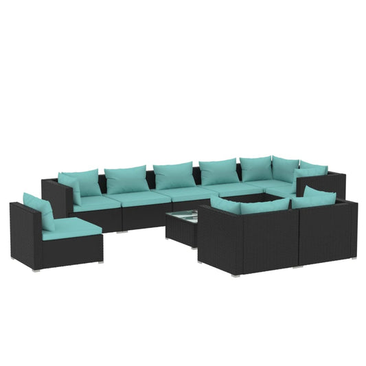 Garden Lounge Set Black