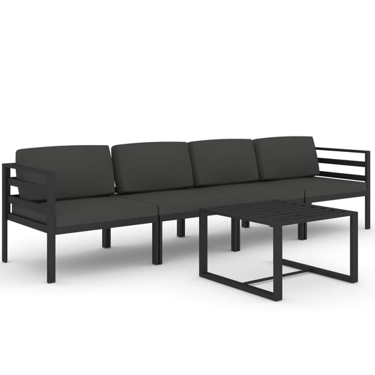 Garden Lounge Set Anthracite Aluminum Large Modular