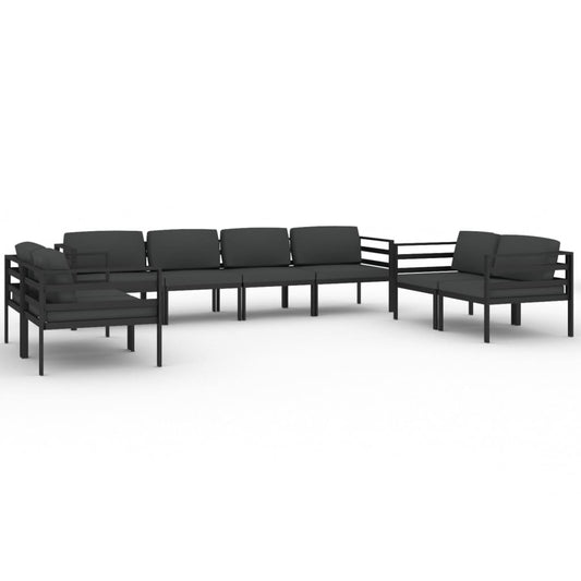 Garden Lounge Set Anthracite Aluminum and Polyester Large Modular
