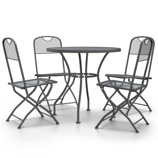 Garden Dining Set Anthracite Expanded metal mesh Medium Foldable
