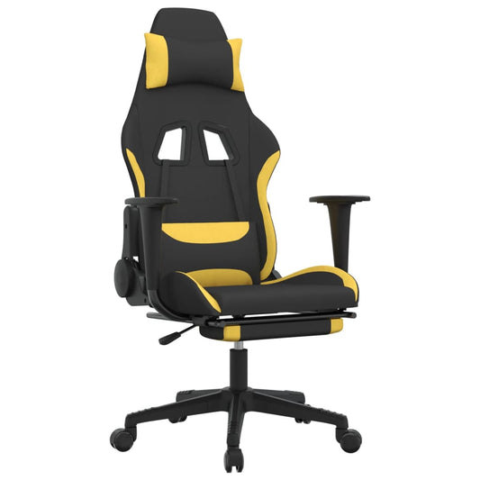 Gaming Chair Black and Yellow Polyester Standard Gaming Chair