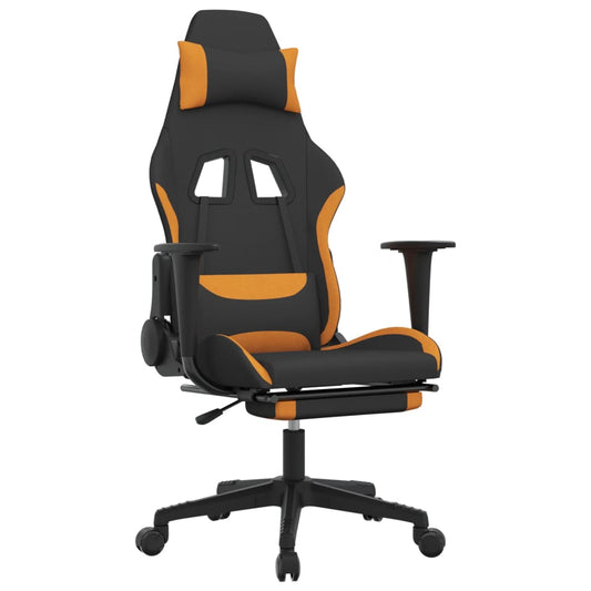 Gaming Chair Black and Orange Polyester, Metal, Plywood, Foam