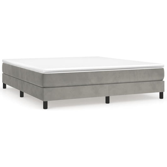 Bed Frame Light Grey Velvet, plywood, engineered wood King