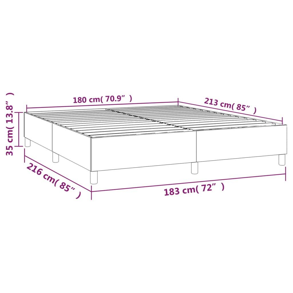 Box Spring Bed Frame Dark Gray California King Fabric (US Only)