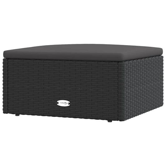 Garden Footstool Black PE rattan Small Modular Garden Footstool
