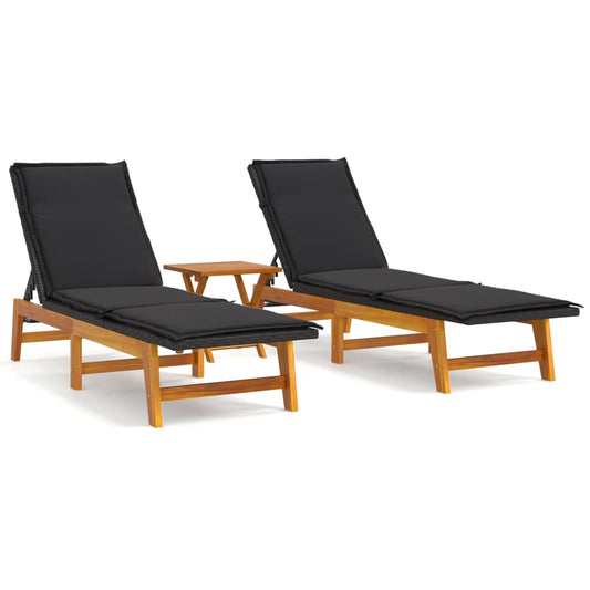 Garden Lounge Set Black and brown PE rattan Standard