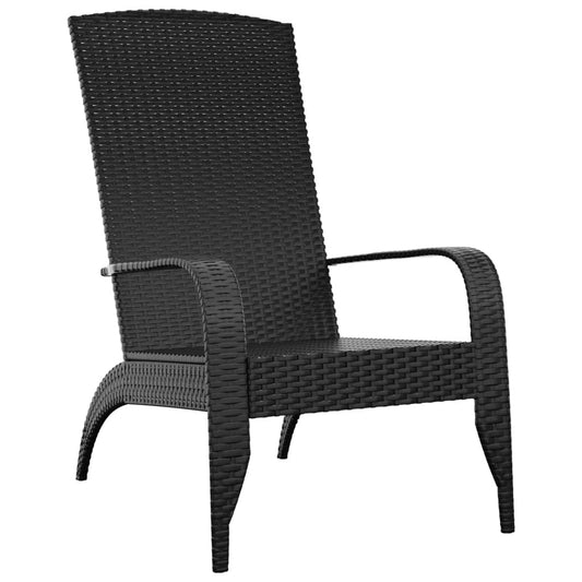 Garden Adirondack Chair Black Poly rattan, powder-coated steel