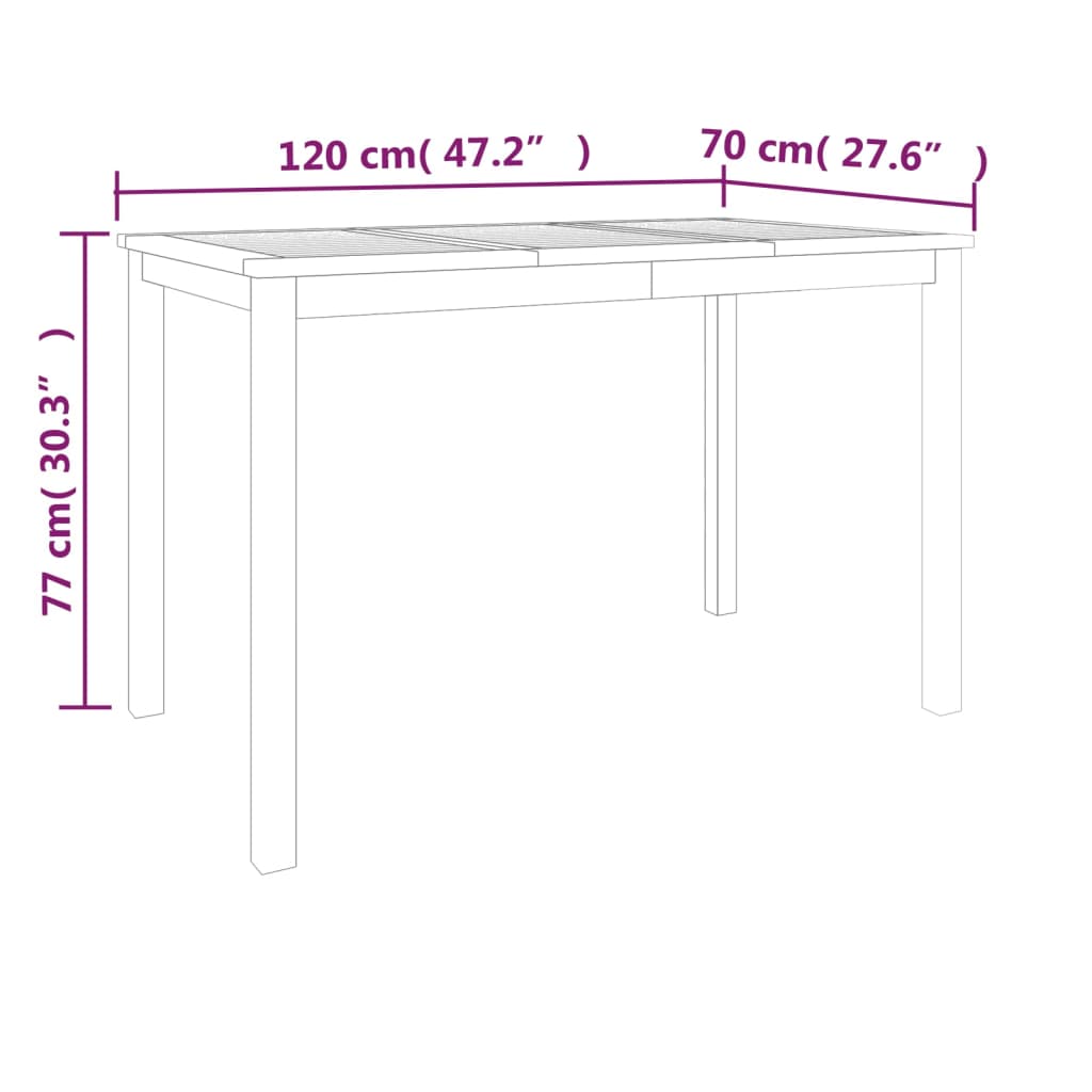 5 Piece Patio Dining Set Solid Wood Teak