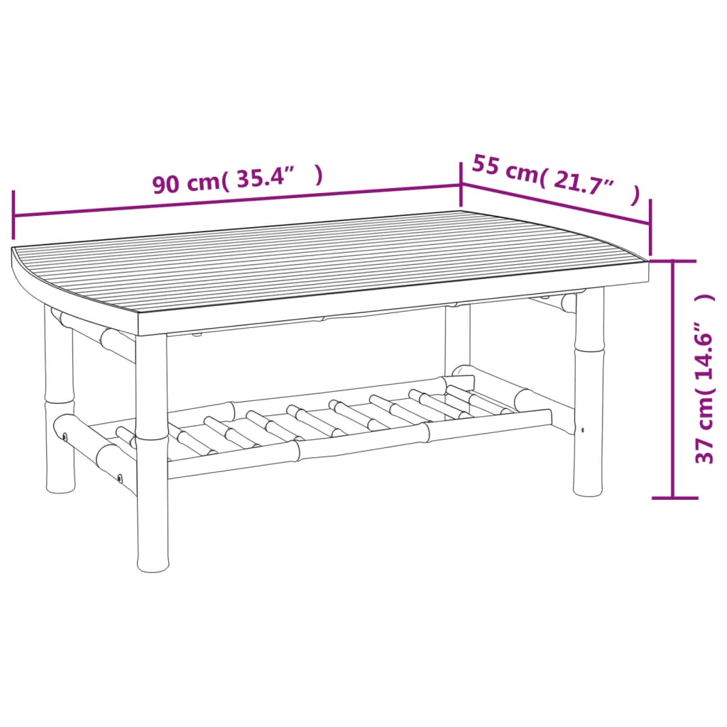 Garden Lounge Set Bamboo Three Piece Set Modular