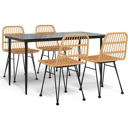 Garden Dining Set Black