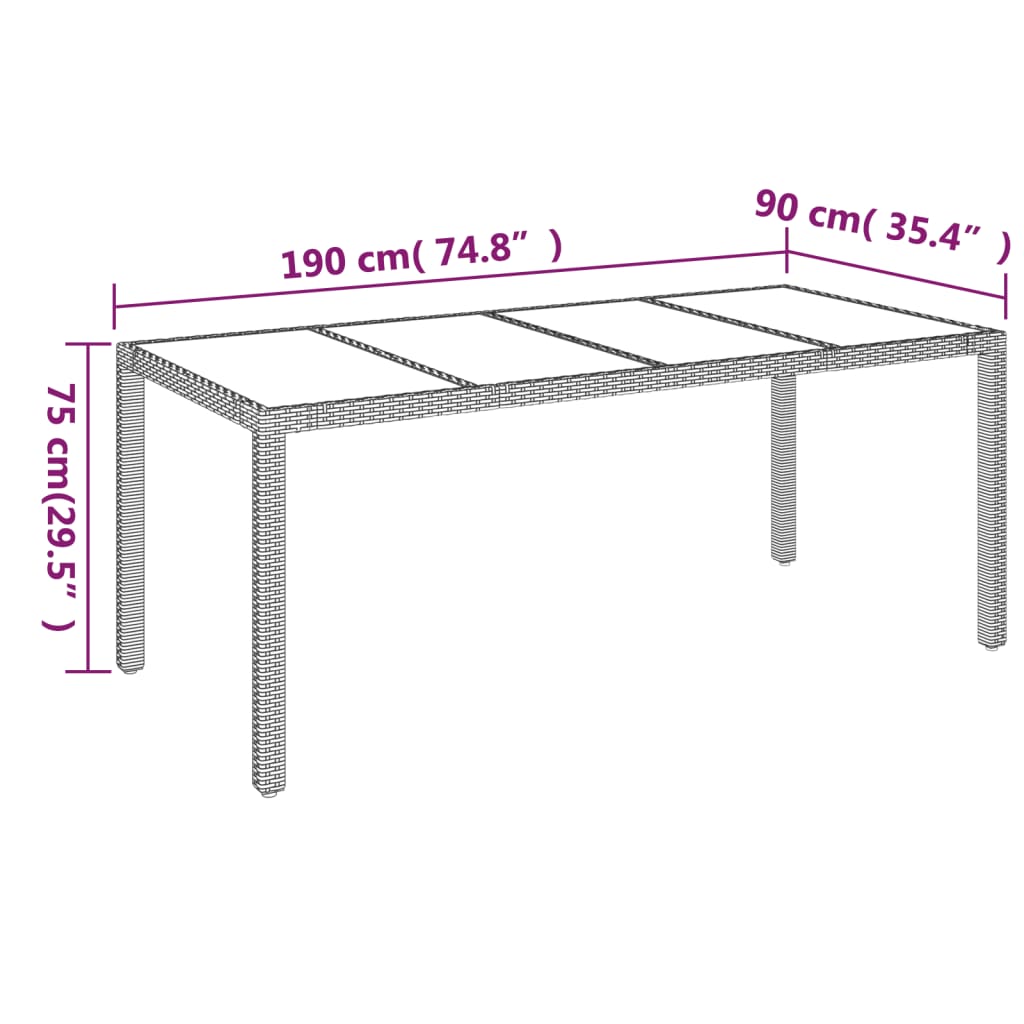 Garden Dining Set Grey