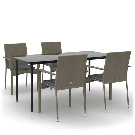 Garden Dining Set Black Poly Rattan Modular Garden Dining Set