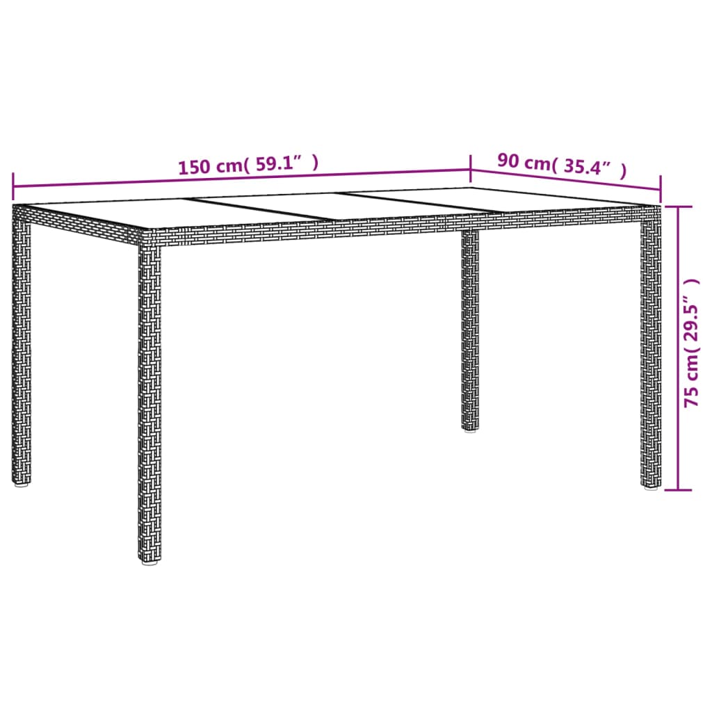 Patio Dining Set Set of 4 White, Black
