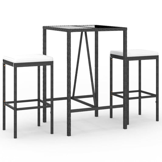 Garden Bar Set Black and Cream White