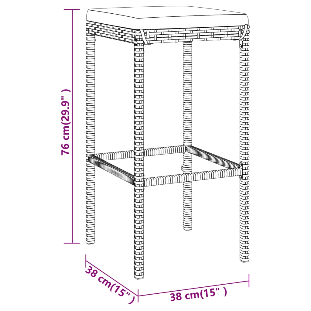 Garden Bar Set Black