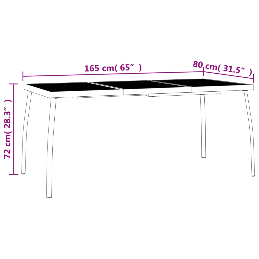 Garden Dining Set Anthracite Steel Medium Stackable