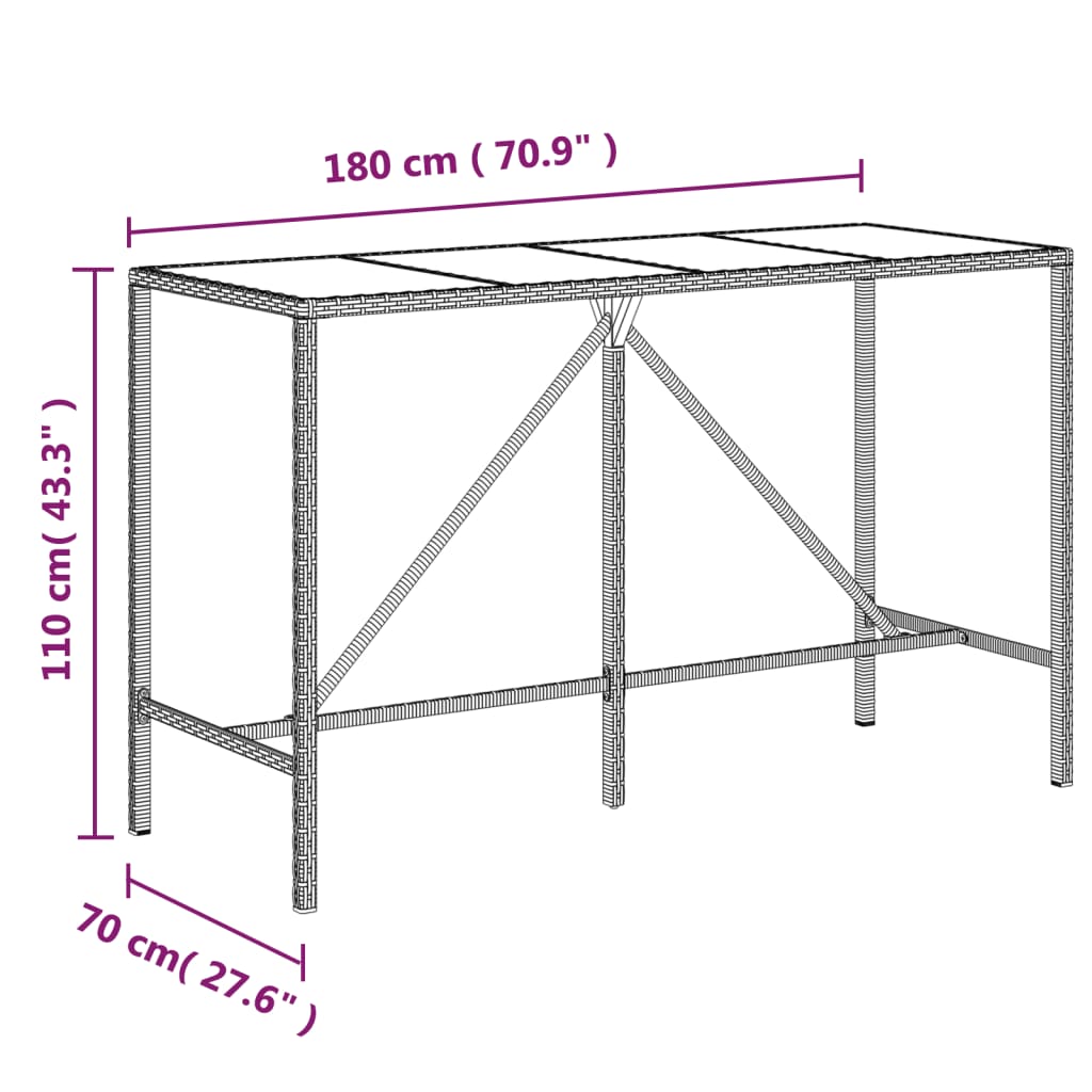 Garden Bar Set Grey, Dark grey, Black