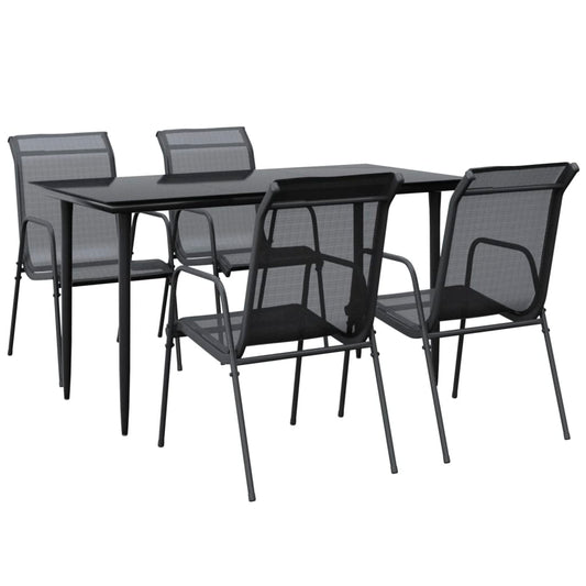 Garden Dining Set Black