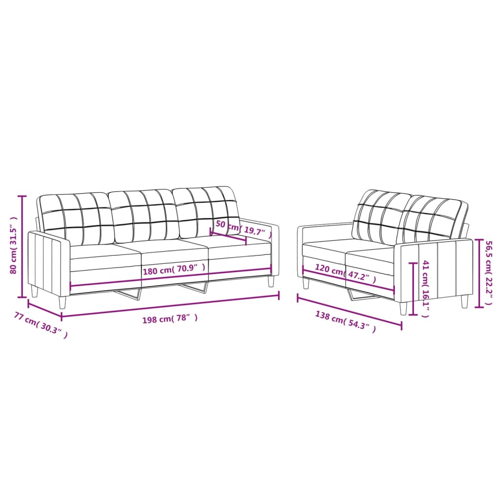 Sofa Set Dark Grey Fabric (100% polyester), metal, textilene, plywood