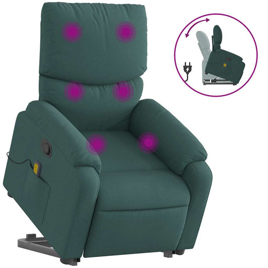 Stand Up Massage Recliner Chair Dark green