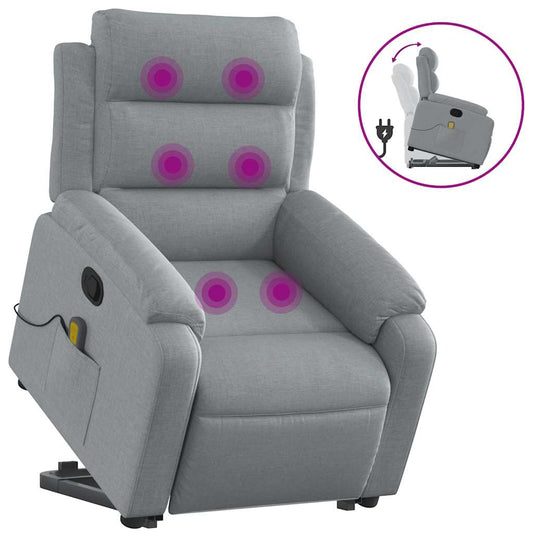 Stand Up Massage Recliner Chair Light grey