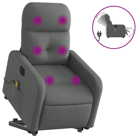 Electric Stand Up Massage Recliner Chair Dark Gray
