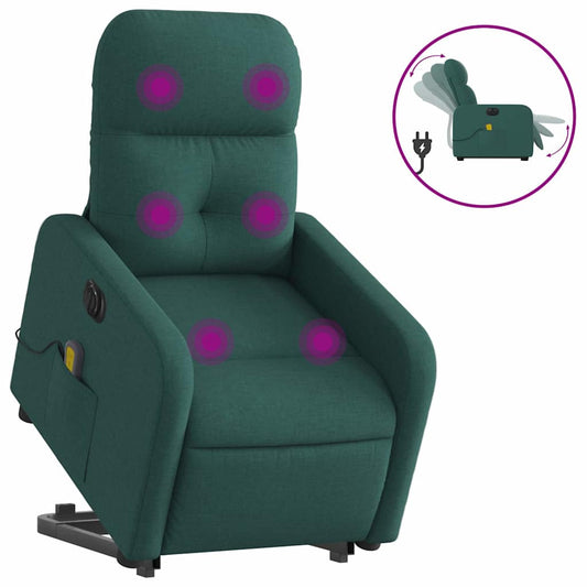 Electric Stand Up Massage Recliner Chair Dark Green