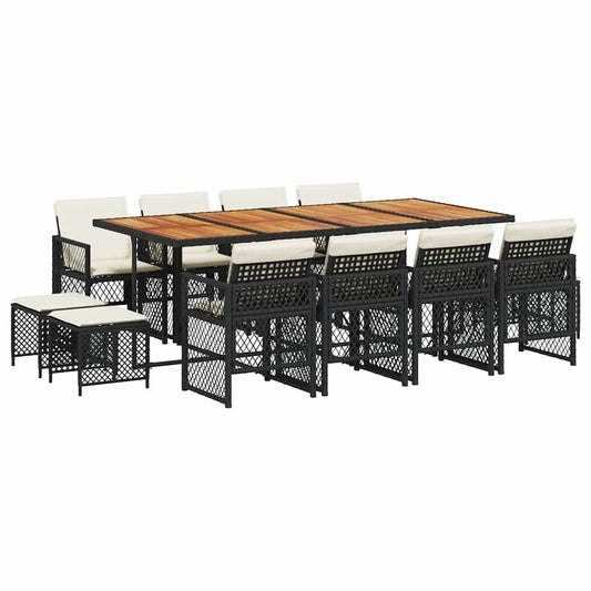 Garden Dining Set Black