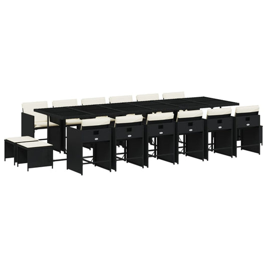 Garden Dining Set Black