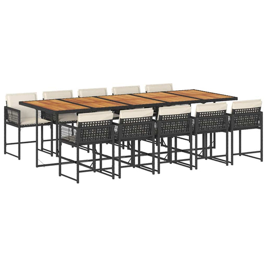 Garden Dining Set Black and brown