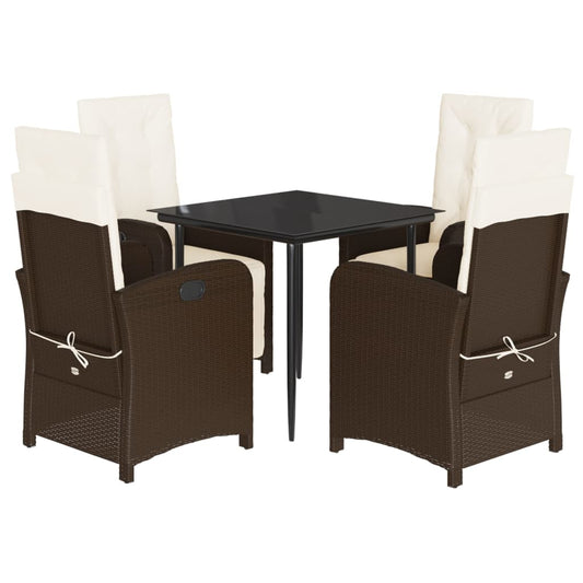 Garden Dining Set Brown, Cream, Black