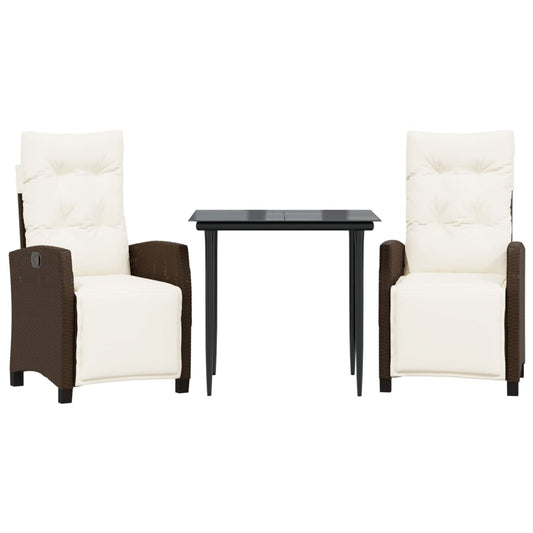 Garden Dining Set Brown, Cream White, Black
