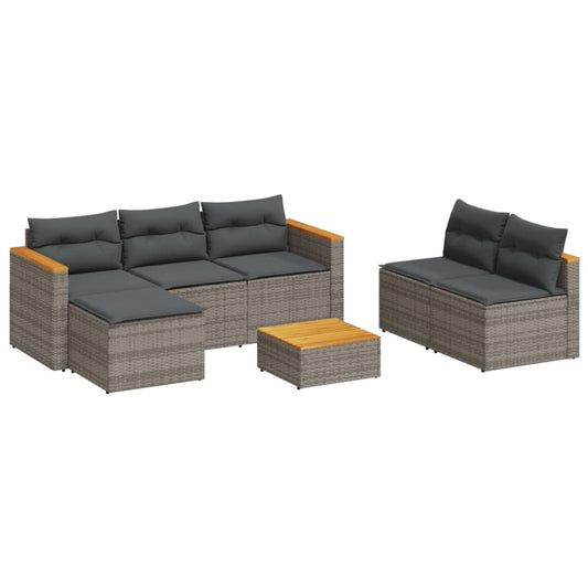 Garden Sofa Set Grey and brown