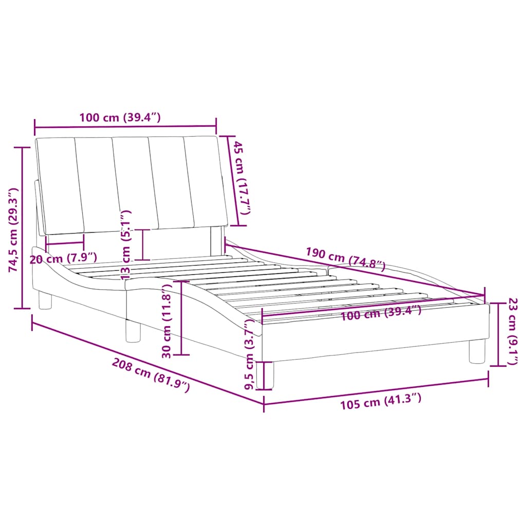 Bed Frame Light grey Velvet Twin Appealing Design Bed Frame