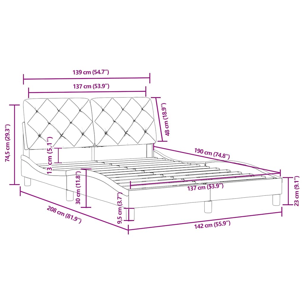 Bed Frame Light Grey