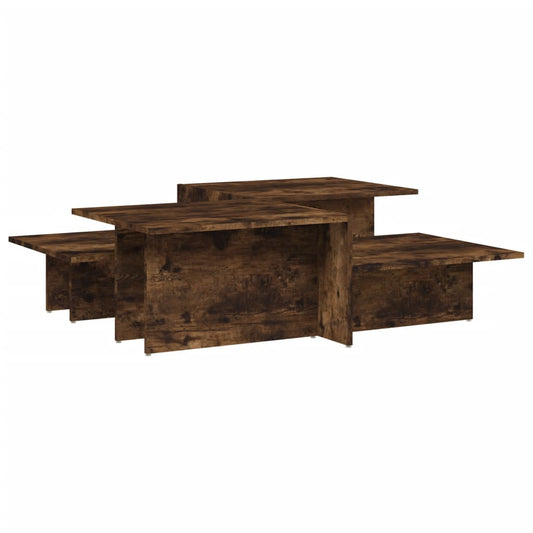 Coffee Table Set of 2 Smoked oak Engineered wood Medium Durable