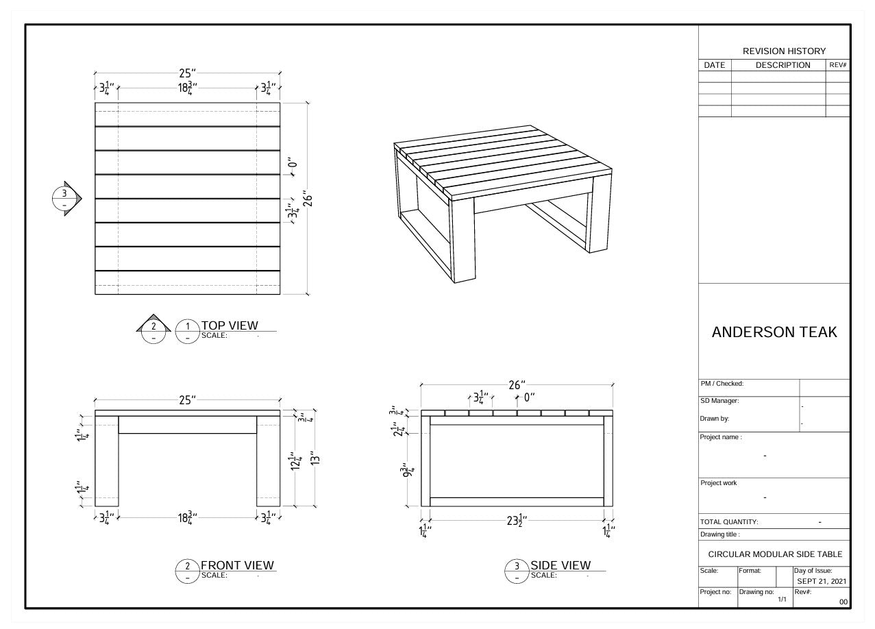 STRAIGHT SIDE TABLE