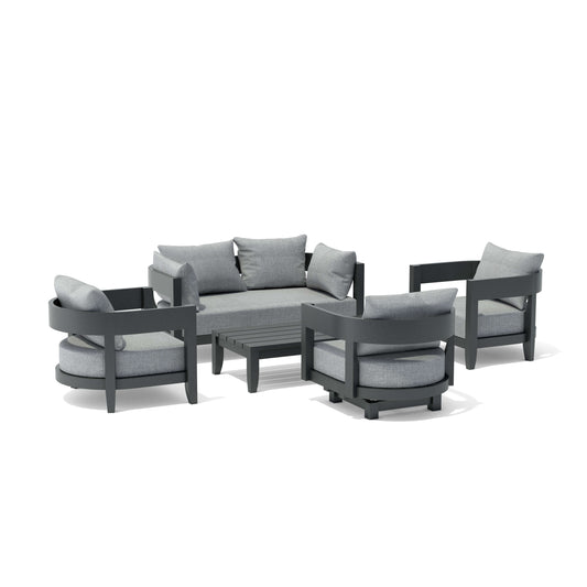 SET-173-AL 5-PC CORONADO ALUMINUM DEEP SEATING SET