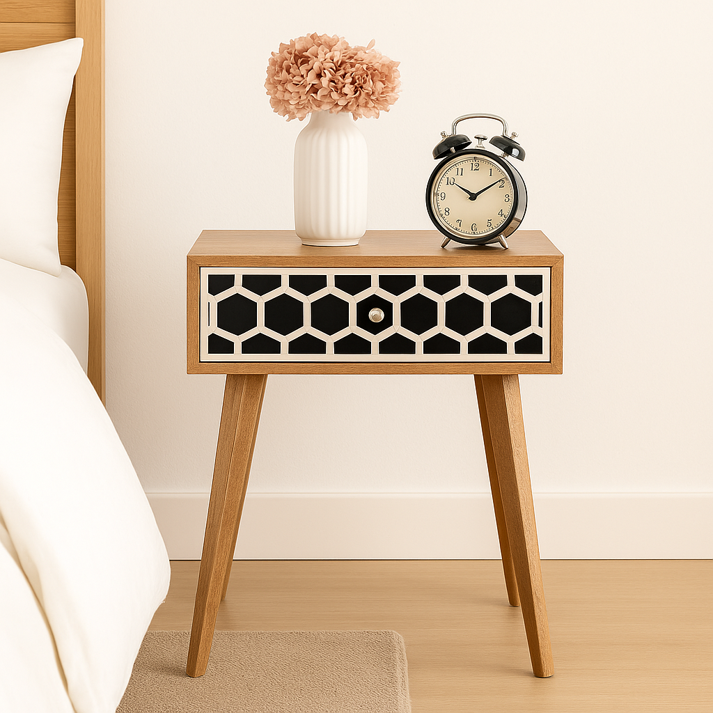 Bone Inlay Tapered nightstand