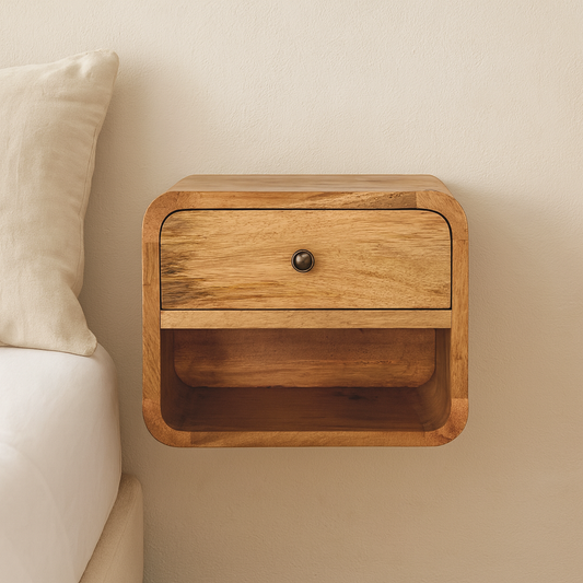 Mini Oak-ish Floating Open nightstand