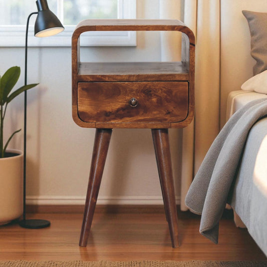 Mini Chestnut Curve Open nightstand