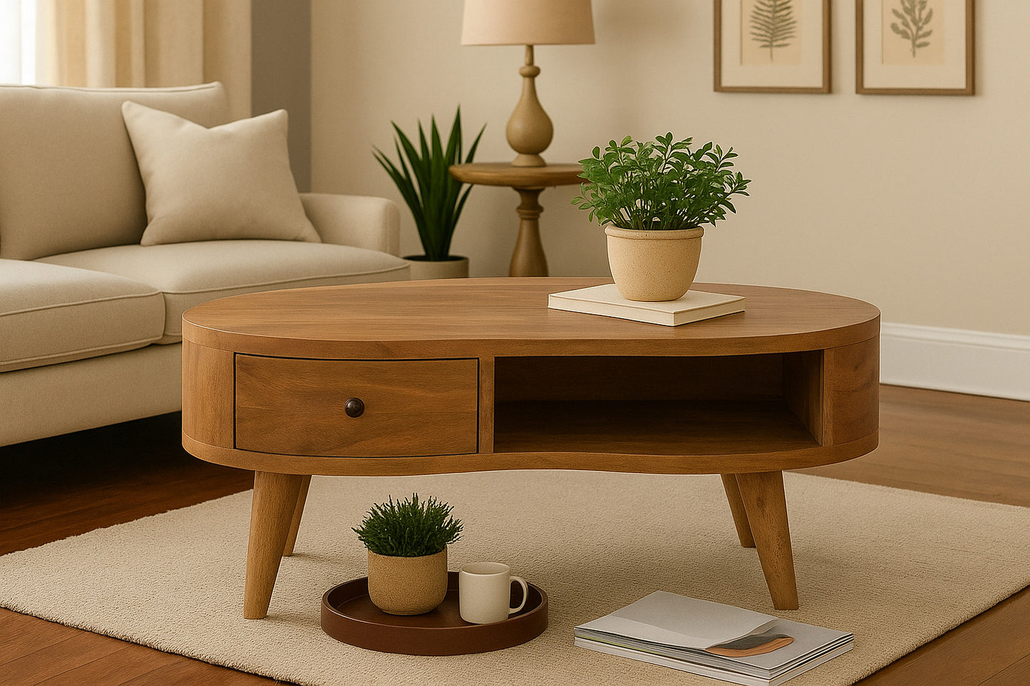 Mini Oak-ish Wave Coffee Table