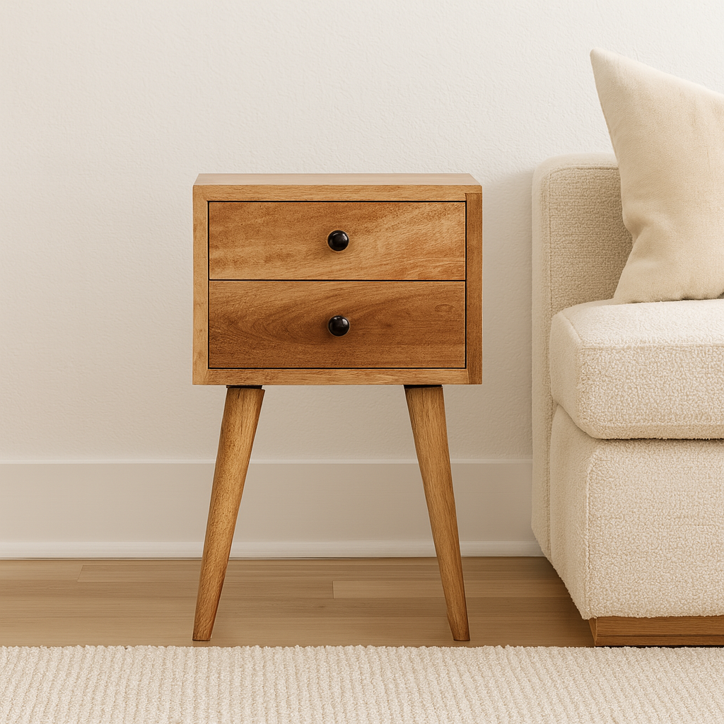 Mini 2 Drawer Oak-ish nightstand