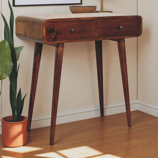 Chestnut Curved Hallway Table