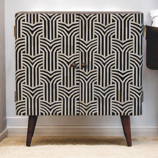 Honey Caramel Edessa Bone Inlay Cabinet