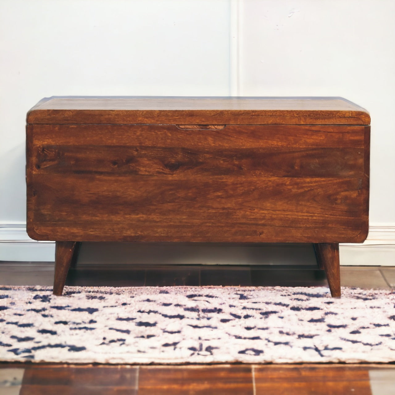 Curved California Walnut Blanket Box