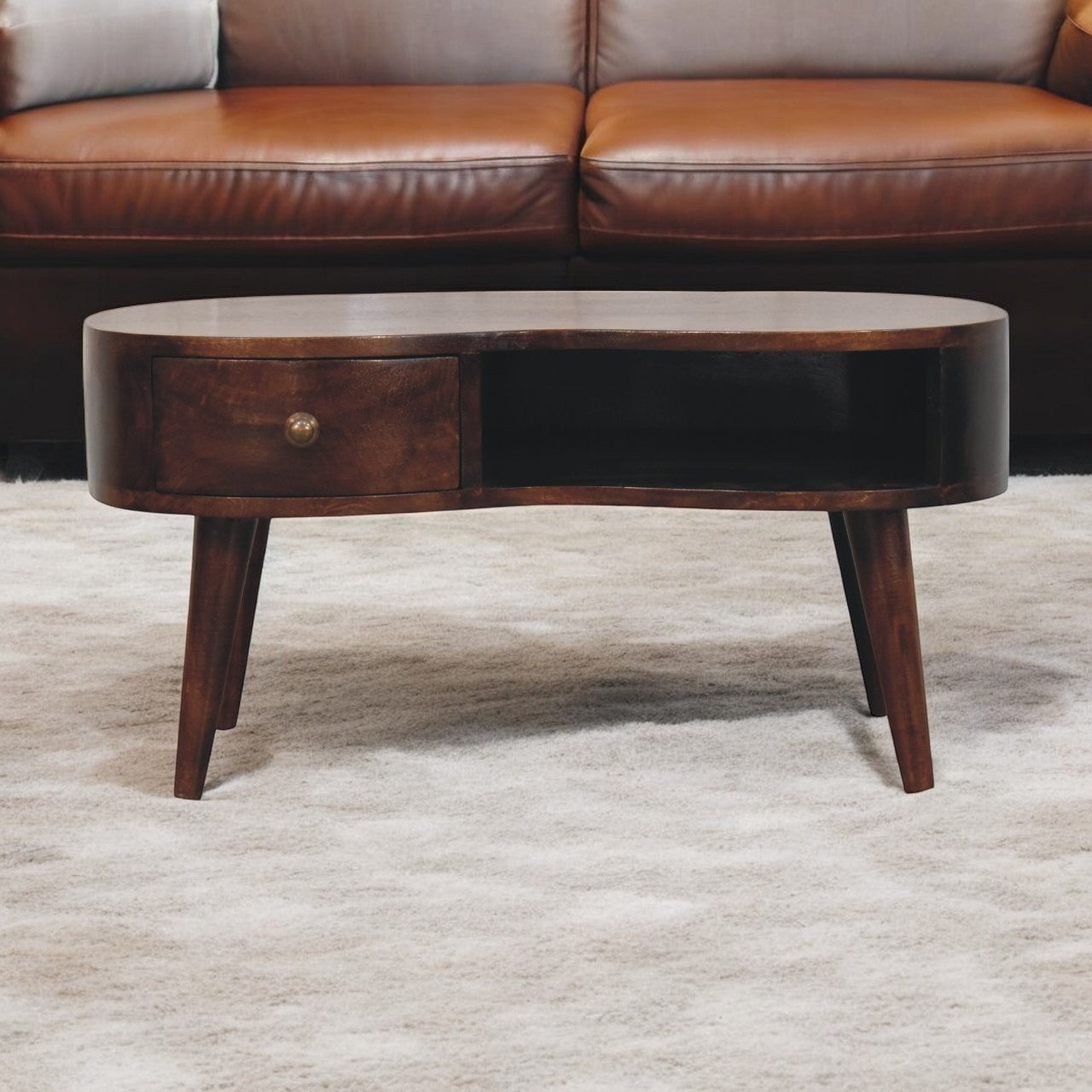 California Walnut Wave Coffee Table
