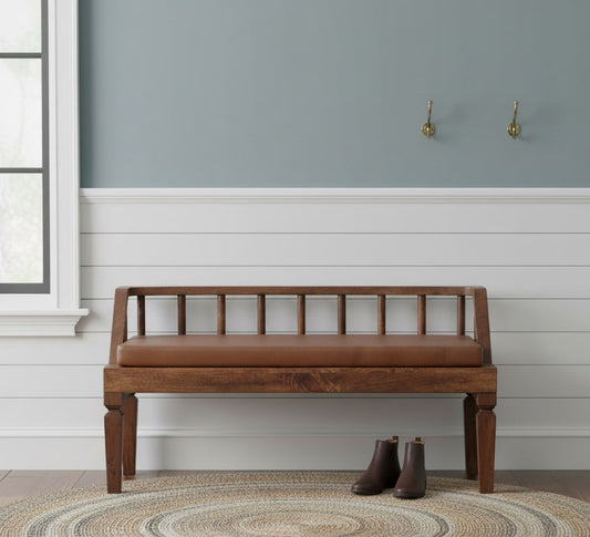Bordeaux Leather Bench
