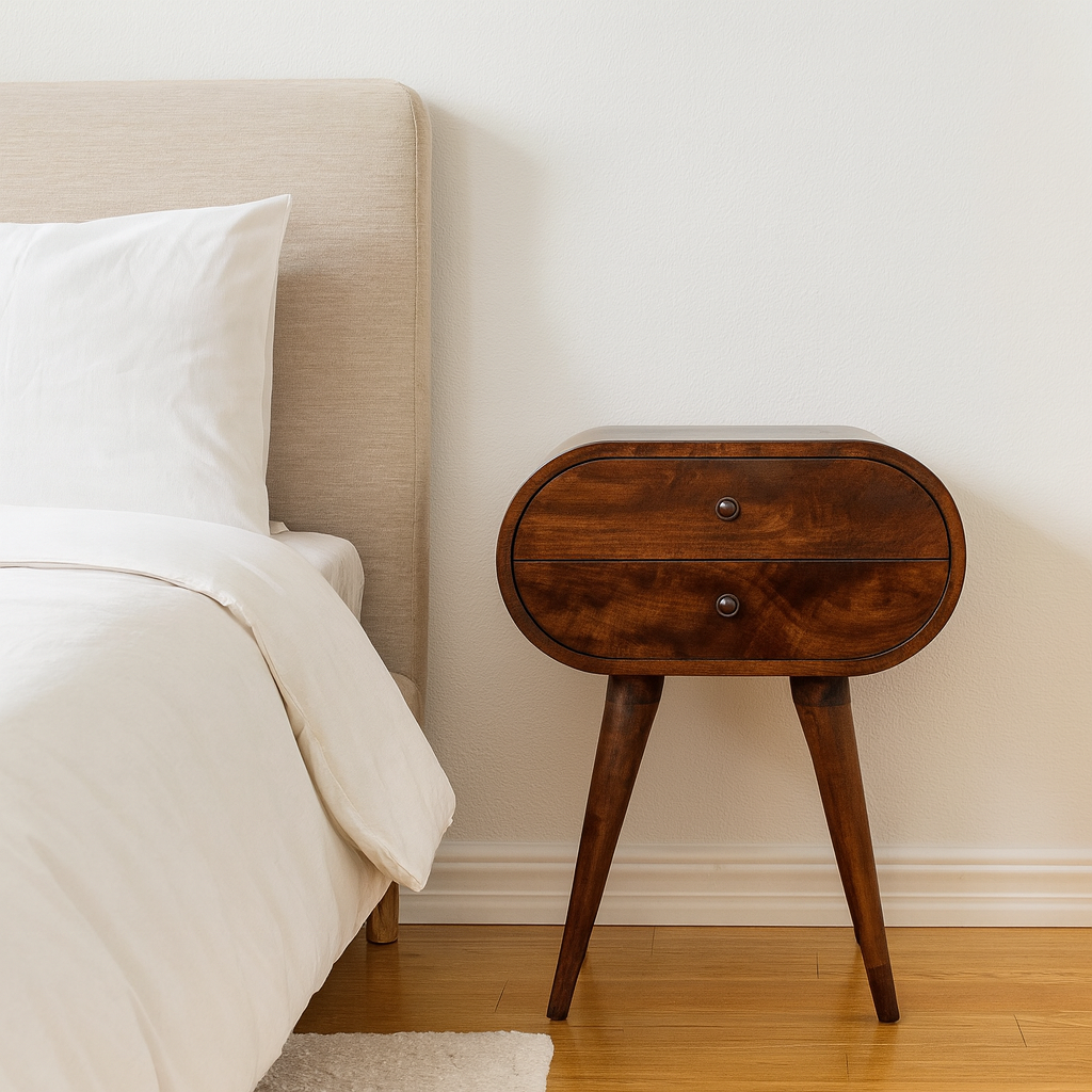 Chestnut Circular nightstand