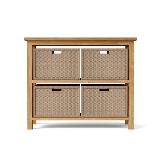 TOWEL CONSOLE TABLE. (4-WICKER BASKETS WIC-4720 OPTIONAL)